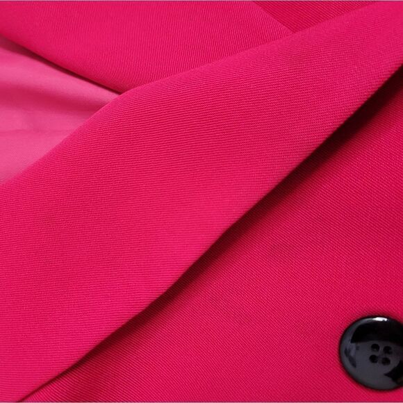 VINTAGE 90s blazer magenta‎ pink barbiecore wool double breasted M - Picture 10 of 12